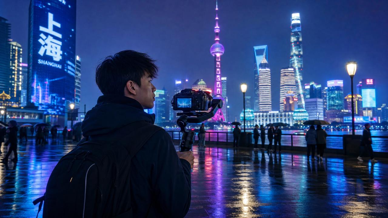 无限臀山-无限臀山生活传媒：夜上海魅力·城市夜景Vlog传媒分享